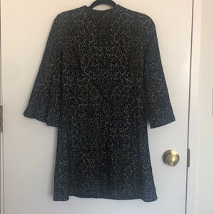 Loft black and gray pattern dress size 6P